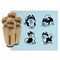 Siberian Husky Dogs Standing Sitting Playing Rubber Stamp Set for Stamping Crafting Planners